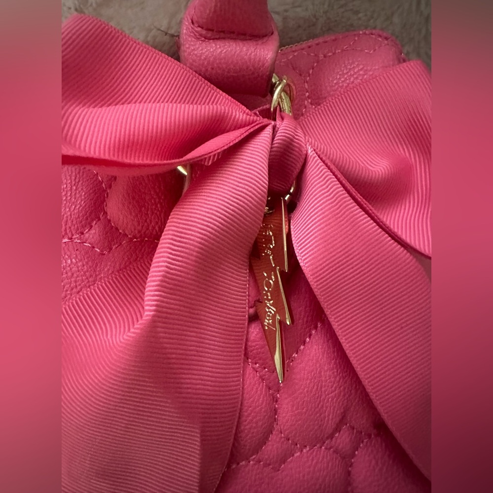 Betsey Johnson Fuschia Be Mine East/West Satchel … - image 4